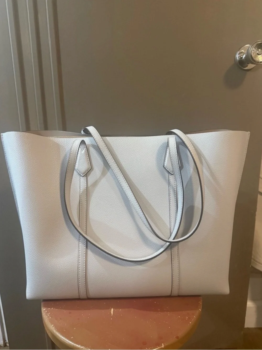 Tory Burch Perry Triple Compartment Tote w Logo Charm